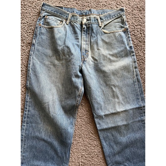 Levi’s 505 Mens 36x31 Straight  Blue Jeans Regular Fit Medium Wash Nice Work - Picture 4 of 6